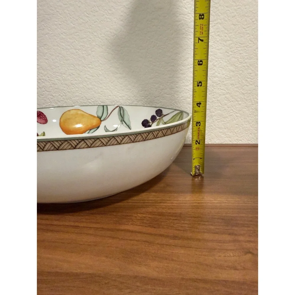 Vintage Dansk Umbrian Fruits Porcelain Large Serving‎ Bowl 11.5x3 Portugal